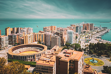 Image showing Malaga, Spain. Plaza de Toros de Ronda - bullring. La Malagueta is the bullring.