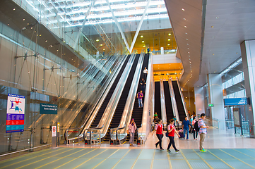 Image showing Escalators at Changi Airport, Singapore