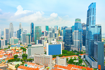 Image showing Singapore modern downtown with chinatown