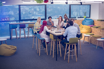 Image showing Young Multiethnic Business team using virtual reality headset