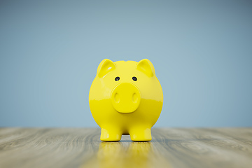 Image showing piggy bank yellow