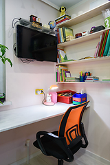 Image showing A place to study study and complete a student\'s homework at home