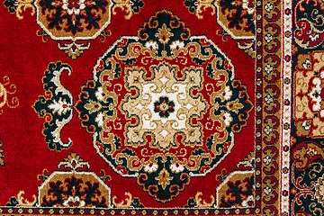 Image showing Oriental Persian Carpet Texture Background With East Patterns.