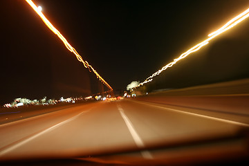 Image showing Night on the road