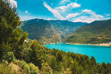 Image showing Verdon Gorge, Lake of Sainte-Croix, France. South-eastern France. Provence-Alpes-Cote d\'Azur