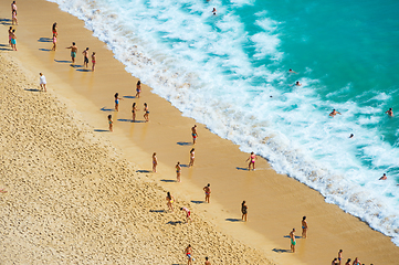 Image showing People ocean beach aerial view