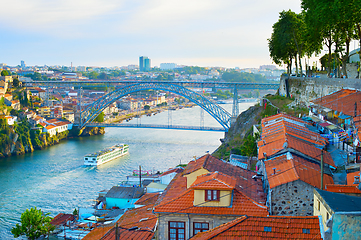 Image showing Cruise ship. Douro river. Porto