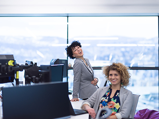 Image showing young female software developers at office