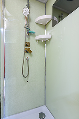 Image showing Cracked rear window of the shower stall