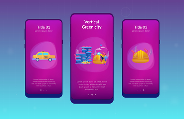 Image showing Vertical green city app interface template.