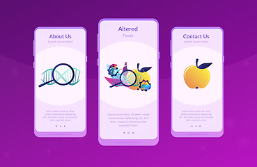 Image showing Genetically modified foods app interface template.
