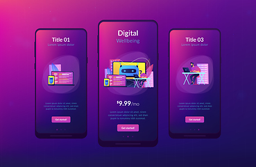 Image showing Digital wellbeing app interface template.