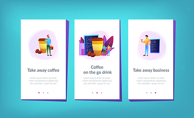 Image showing Take away coffee app interface template.