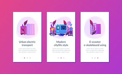 Image showing Urban electric transport app interface template.