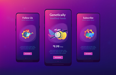 Image showing Genetically modified foods app interface template.