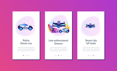 Image showing Law enforcement drones app interface template.