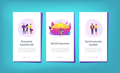 Image showing Social insurance app interface template.