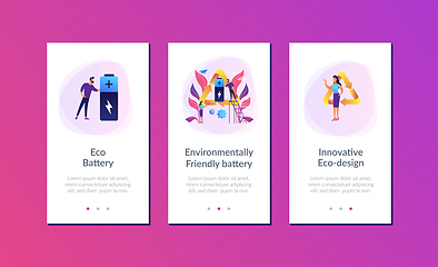 Image showing Eco battery app interface template.