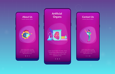 Image showing Lab-grown organs app interface template.