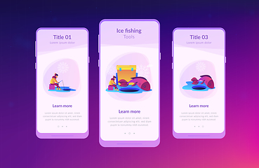 Image showing Ice fishing app interface template.