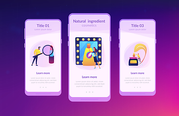 Image showing Organic cosmetics app interface template.