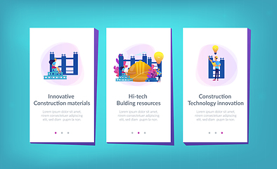 Image showing Innovative construction materials app interface template.