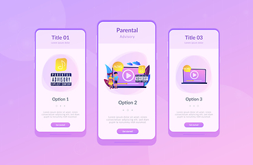 Image showing Parental advisory music app interface template.