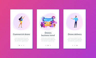 Image showing Drone delivery app interface template.