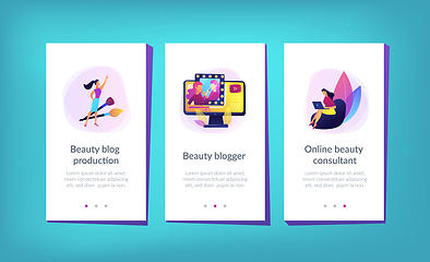 Image showing Beauty blogger app interface template.