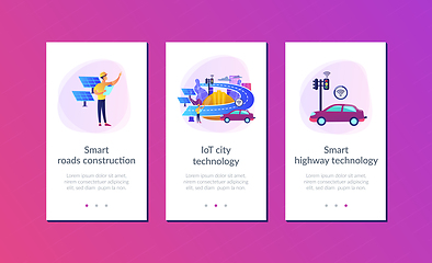 Image showing Smart roads construction app interface template.