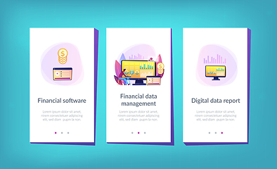 Image showing Financial data management app interface template.