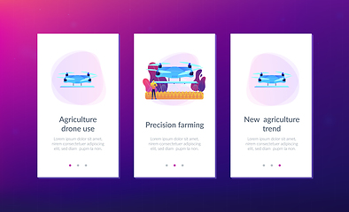 Image showing Agriculture drone use app interface template.