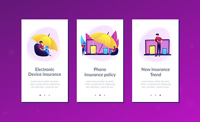 Image showing Electronic device insurance app interface template.