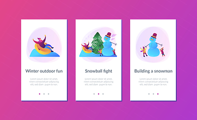 Image showing Winter outdoor fun app interface template.