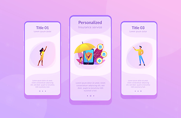 Image showing On-demand insurance app interface template.