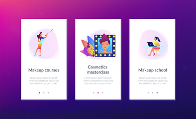 Image showing Makeup courses app interface template.