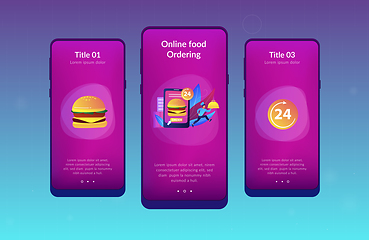 Image showing Food delivery service app interface template.
