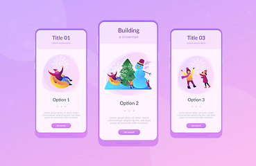 Image showing Winter outdoor fun app interface template.