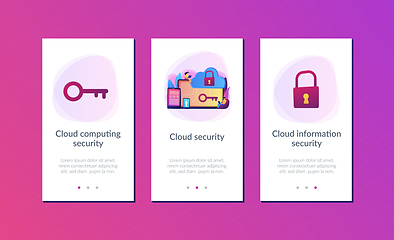 Image showing Cloud computing security app interface template.