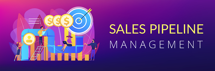 Image showing Sales pipeline management concept banner header.