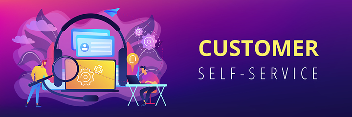 Image showing Customer self-service concept banner header.