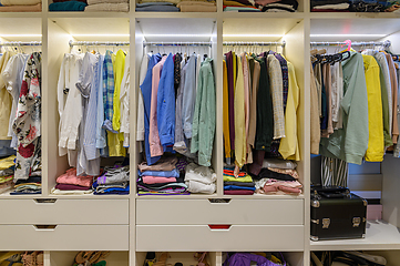 Image showing Large woman\'s wardrobe