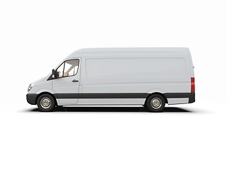 Image showing White Commercial Delivery Truck isolated on White Background