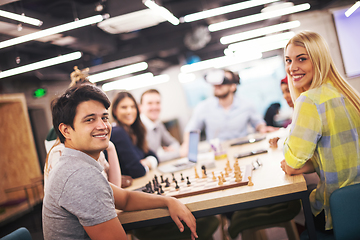 Image showing Young Multiethnic Business team using virtual reality headset