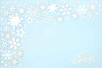 Image showing Christmas Joy Sign Star and Snowflake Border 