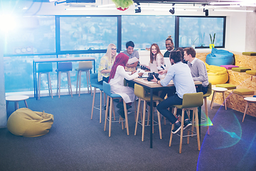 Image showing Young Multiethnic Business team using virtual reality headset