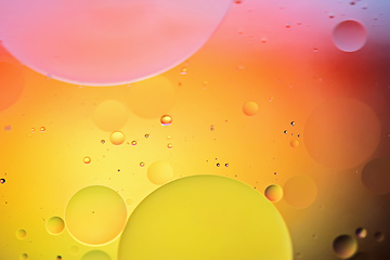 Image showing Colorful abstract background with oil drops on water