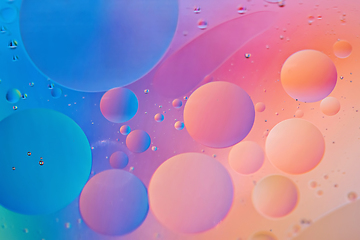 Image showing Colorful abstract background with oil drops on water