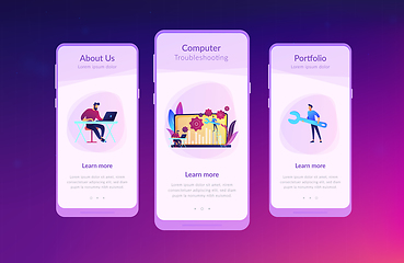 Image showing Computer troubleshooting app interface template.