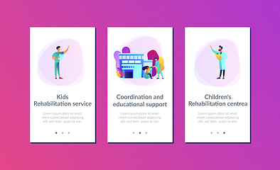 Image showing Children rehabilitation center app interface template.